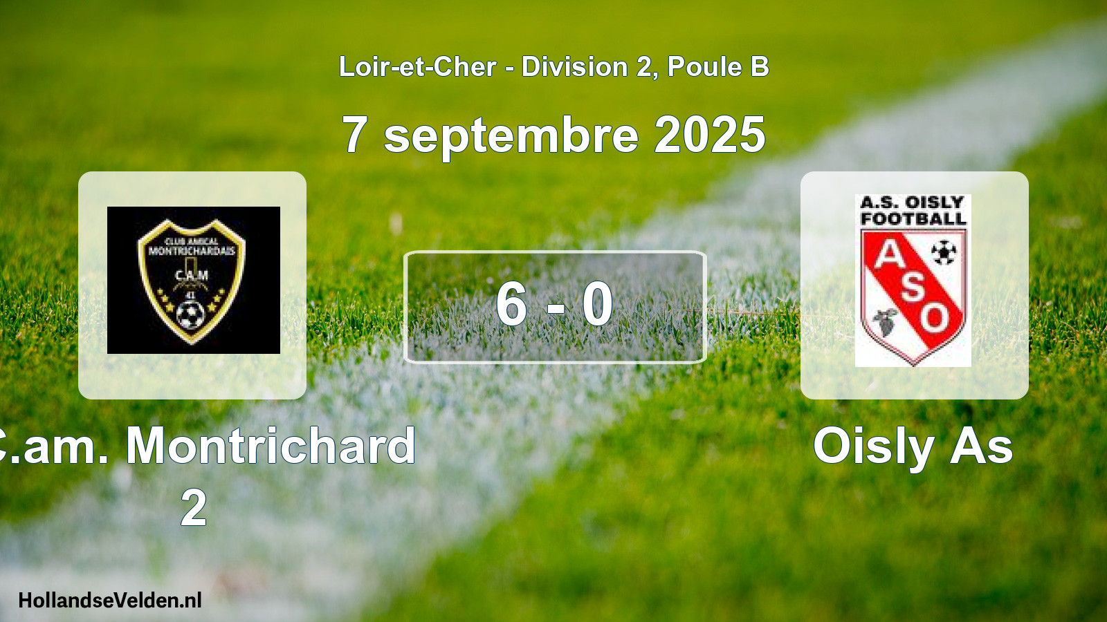 Gespeelde wedstrijd: C.am. Montrichard 2 - Oisly As 6 - 0 (7 september 2025)