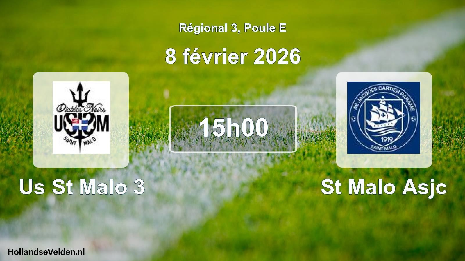 Geplande wedstrijd: Us St Malo 3 - St Malo Asjc (8 februari 2026)