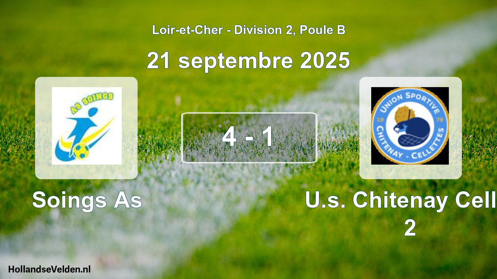 Total number of matches played: Soings As - U.s. Chitenay Cellet 2 4 - 1 (21 September 2025)