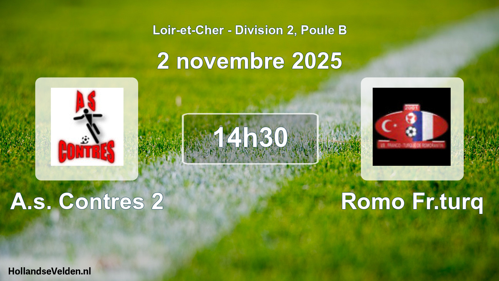 Geplande wedstrijd: A.s. Contres 2 - Romo Fr.turq (2 novembre 2025)