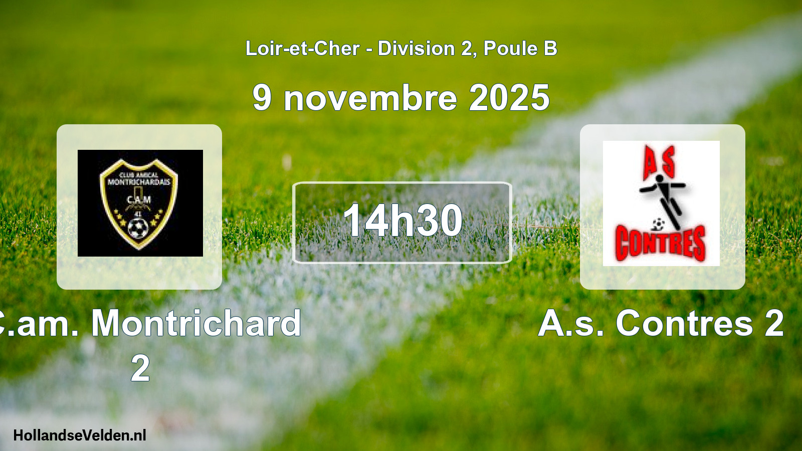 Geplande wedstrijd: C.am. Montrichard 2 - A.s. Contres 2 (9 novembre 2025)