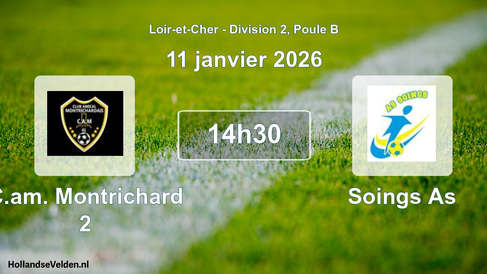 Scheduled Match: C.am. Montrichard 2 - Soings As (11 January 2026)