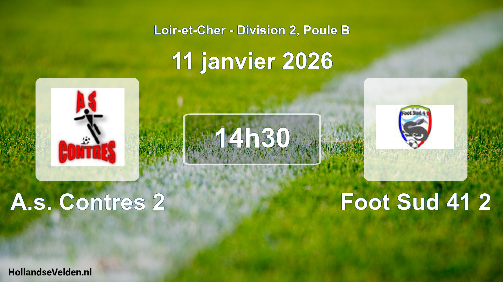 Geplande wedstrijd: A.s. Contres 2 - Foot Sud 41 2 (11 janvier 2026)