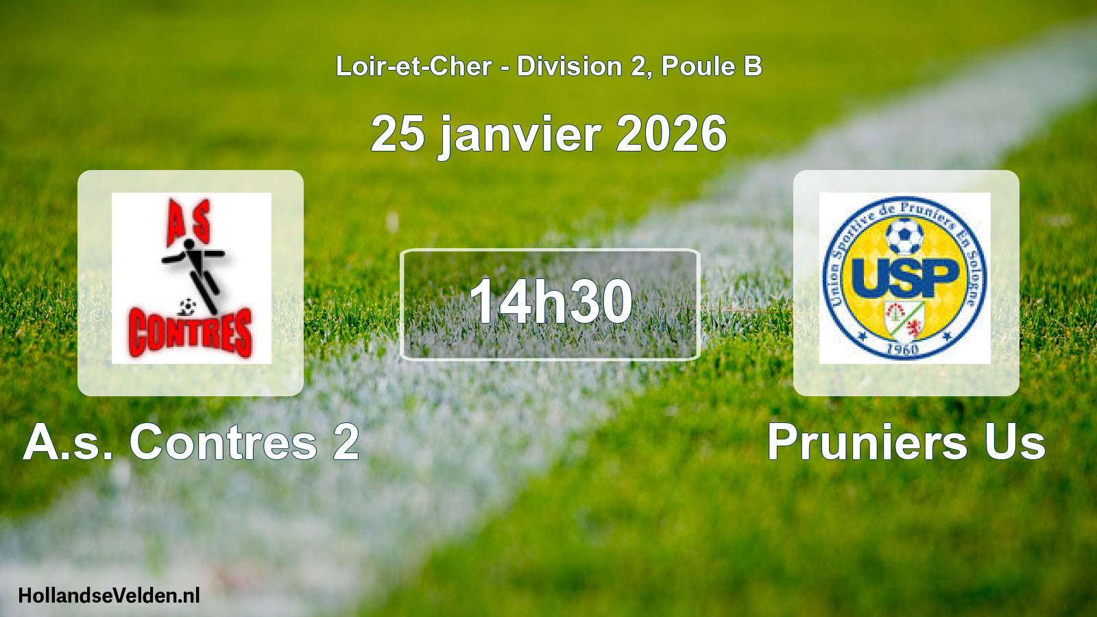 Geplande wedstrijd: A.s. Contres 2 - Pruniers Us (25 janvier 2026)