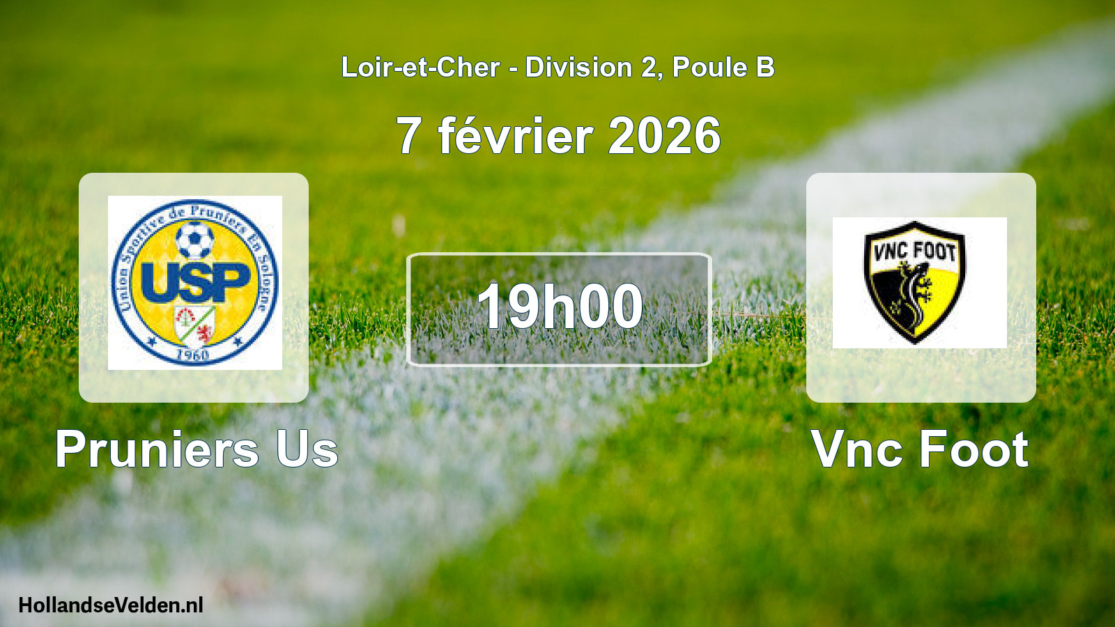 Geplande wedstrijd: Pruniers Us - Vnc Foot (7 februari 2026)