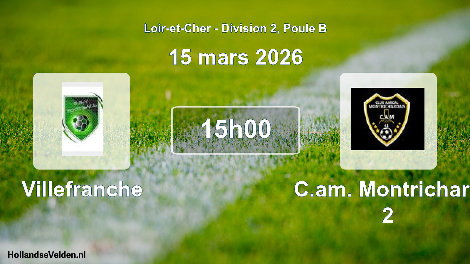 Geplande wedstrijd: Villefranche - C.am. Montrichard 2 (15 mars 2026)