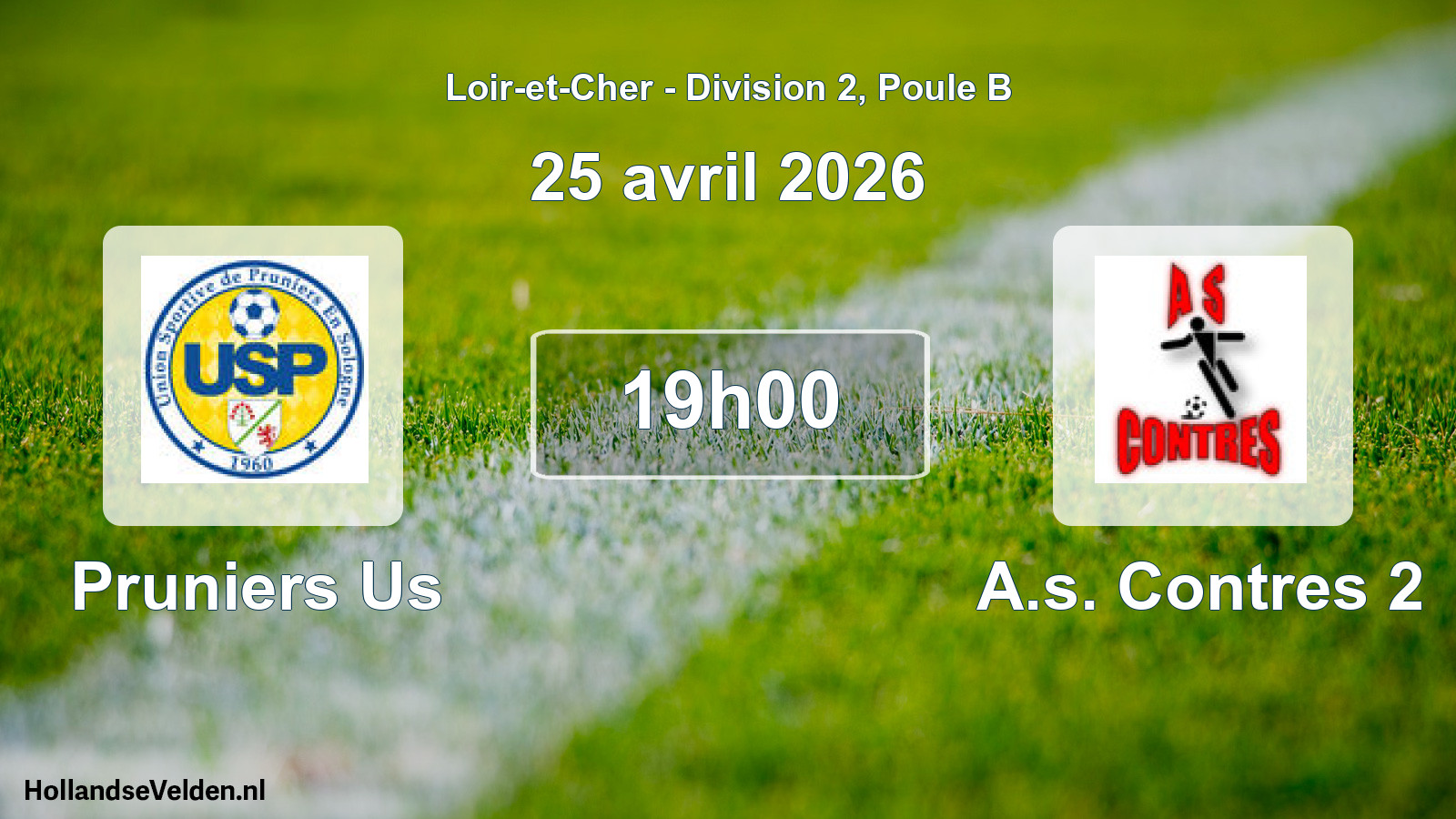Scheduled Match: Pruniers Us - A.s. Contres 2 (25 April 2026)
