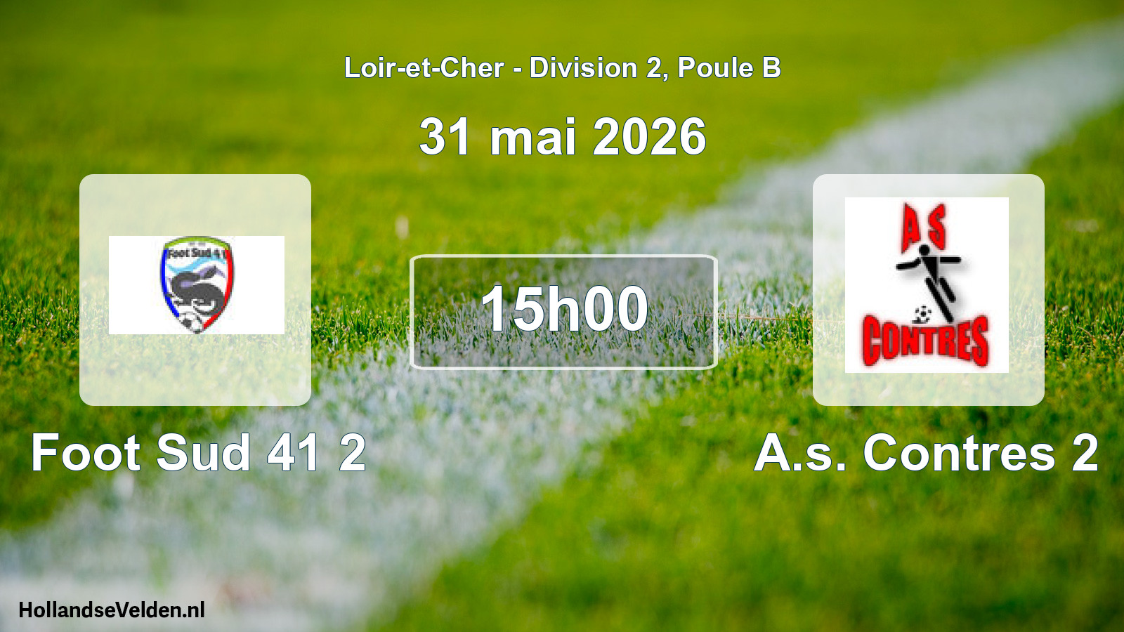 Geplande wedstrijd: Foot Sud 41 2 - A.s. Contres 2 (31 mai 2026)