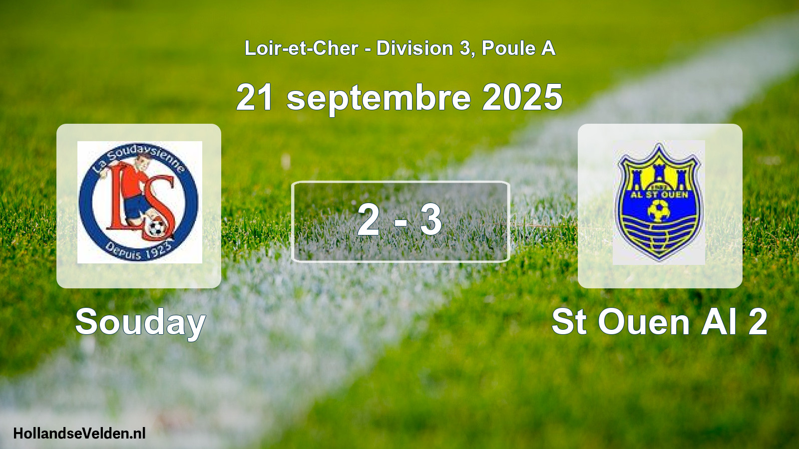 Total number of matches played: Souday - St Ouen Al 2 2 - 3 (21 September 2025)