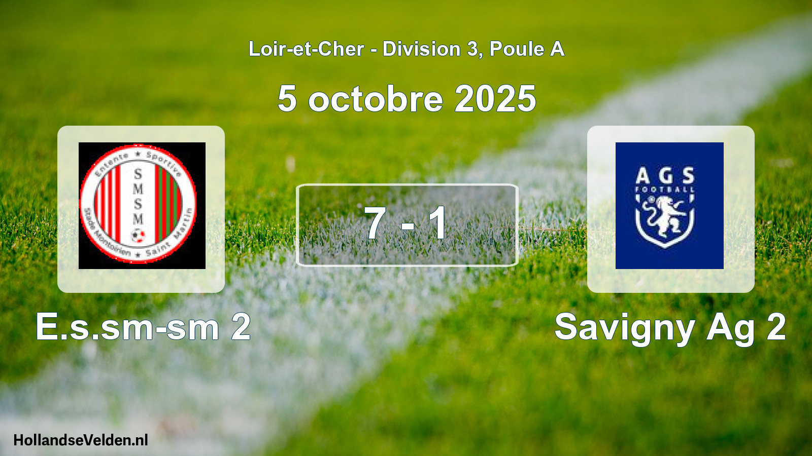 Total number of matches played: E.s.sm-sm 2 - Savigny Ag 2 7 - 1 (5 October 2025)