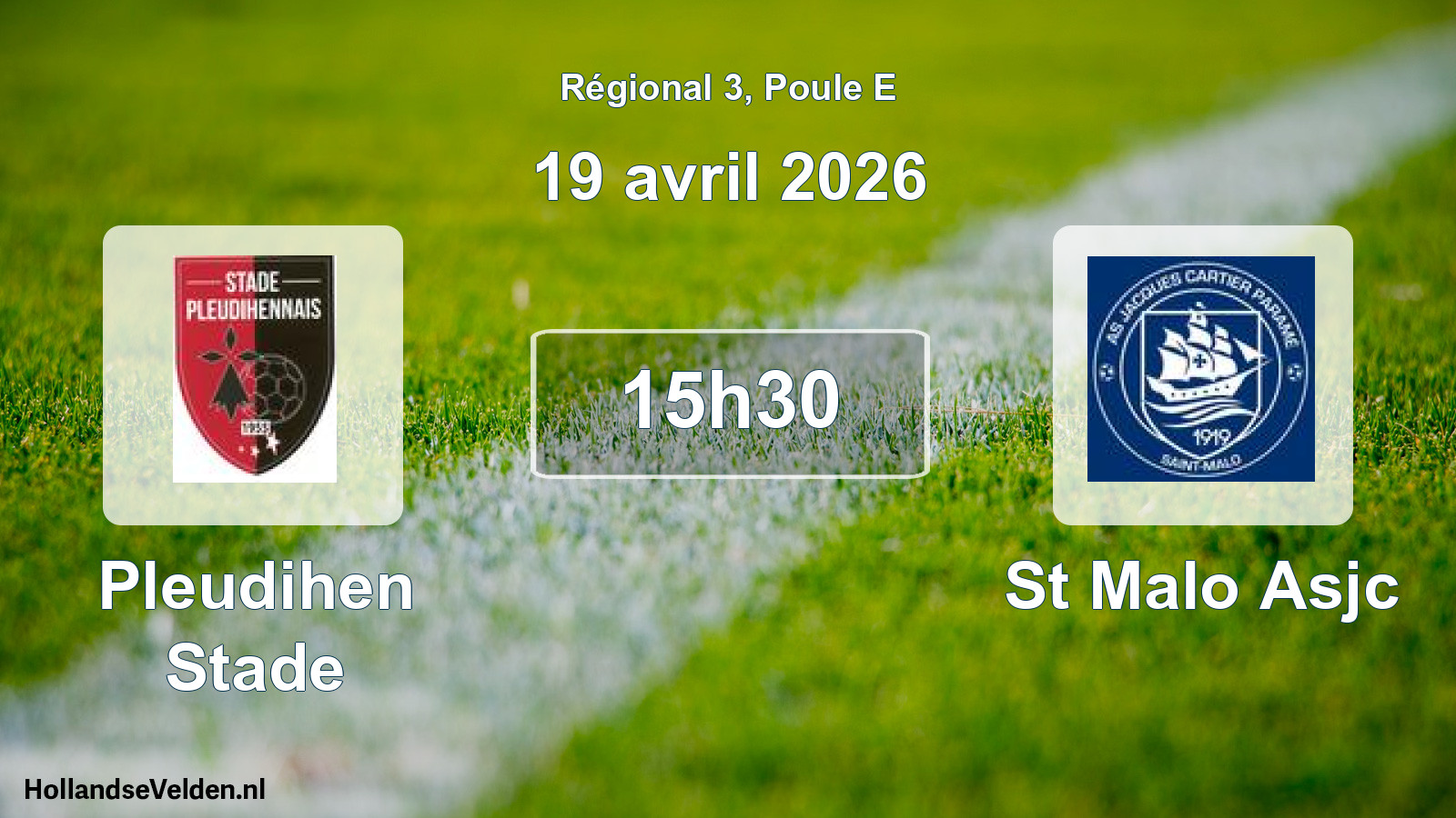 Geplande wedstrijd: Pleudihen Stade - St Malo Asjc (19 avril 2026)