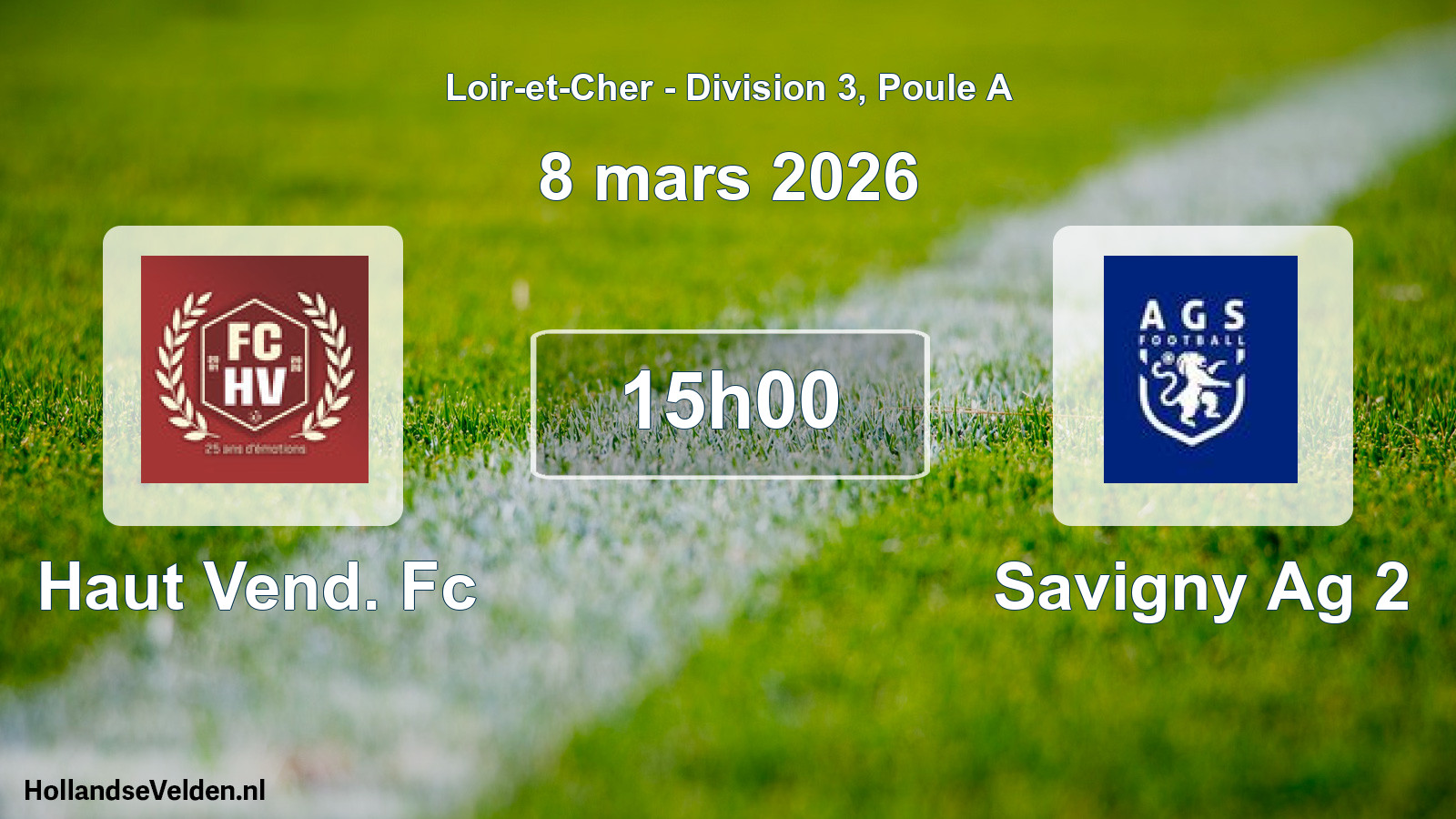 Geplande wedstrijd: Haut Vend. Fc - Savigny Ag 2 (8 mars 2026)