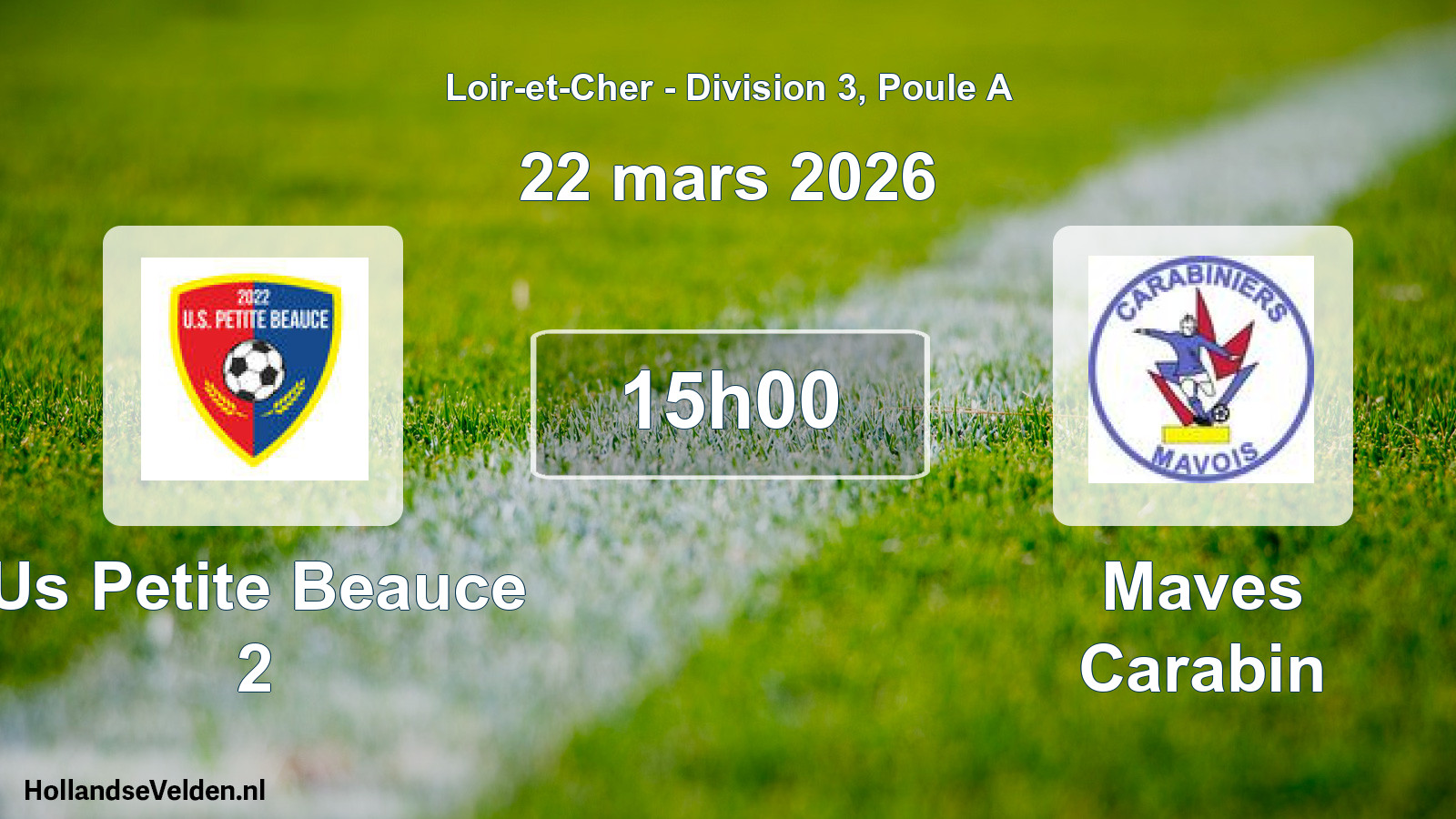 Geplande wedstrijd: Us Petite Beauce 2 - Maves Carabin (22 maart 2026)