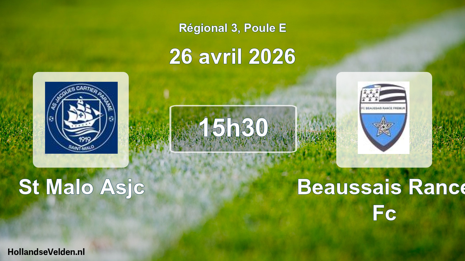 Scheduled Match: St Malo Asjc - Beaussais Rance Fc (26 April 2026)