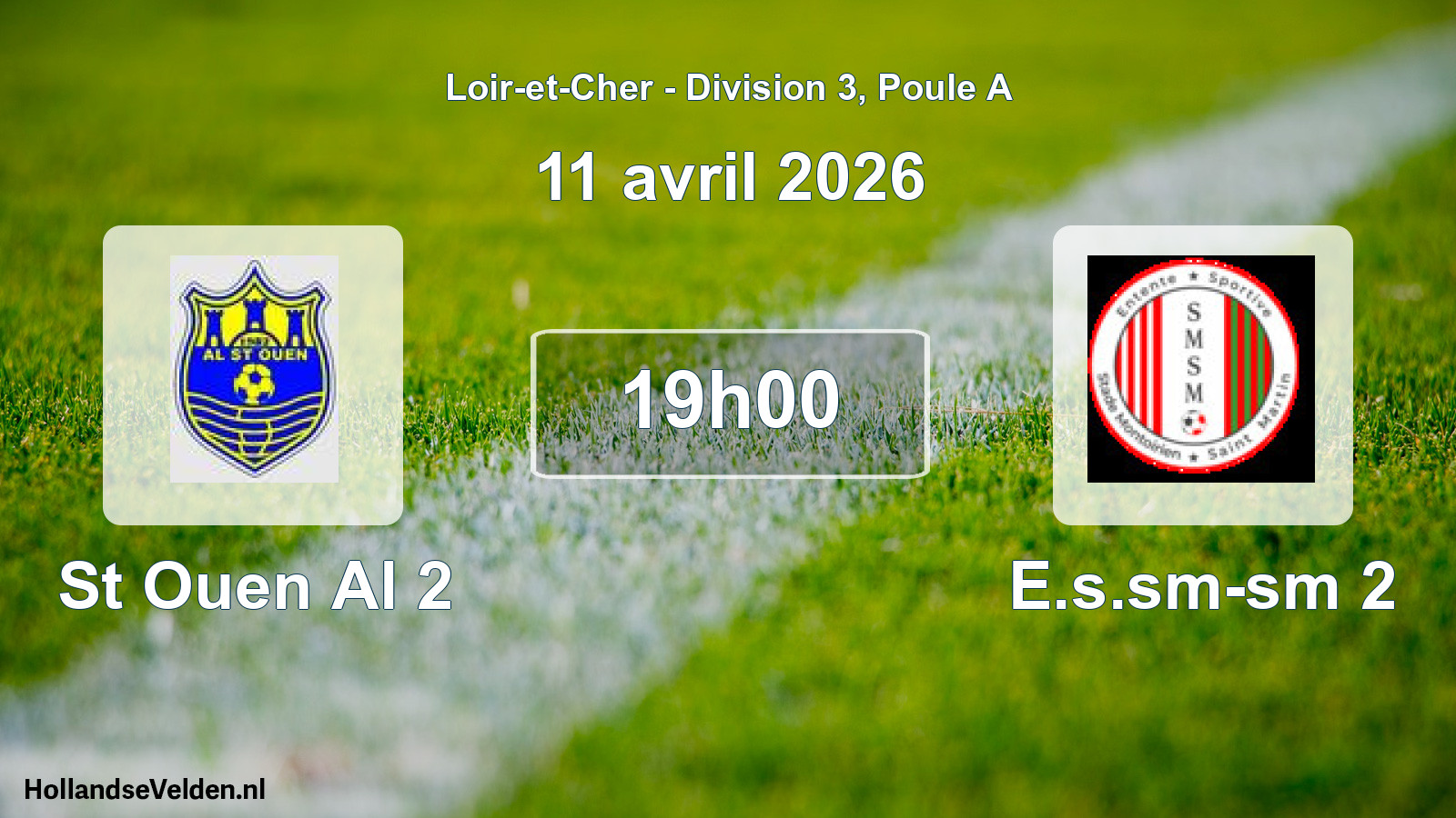 Geplande wedstrijd: St Ouen Al 2 - E.s.sm-sm 2 (11 april 2026)