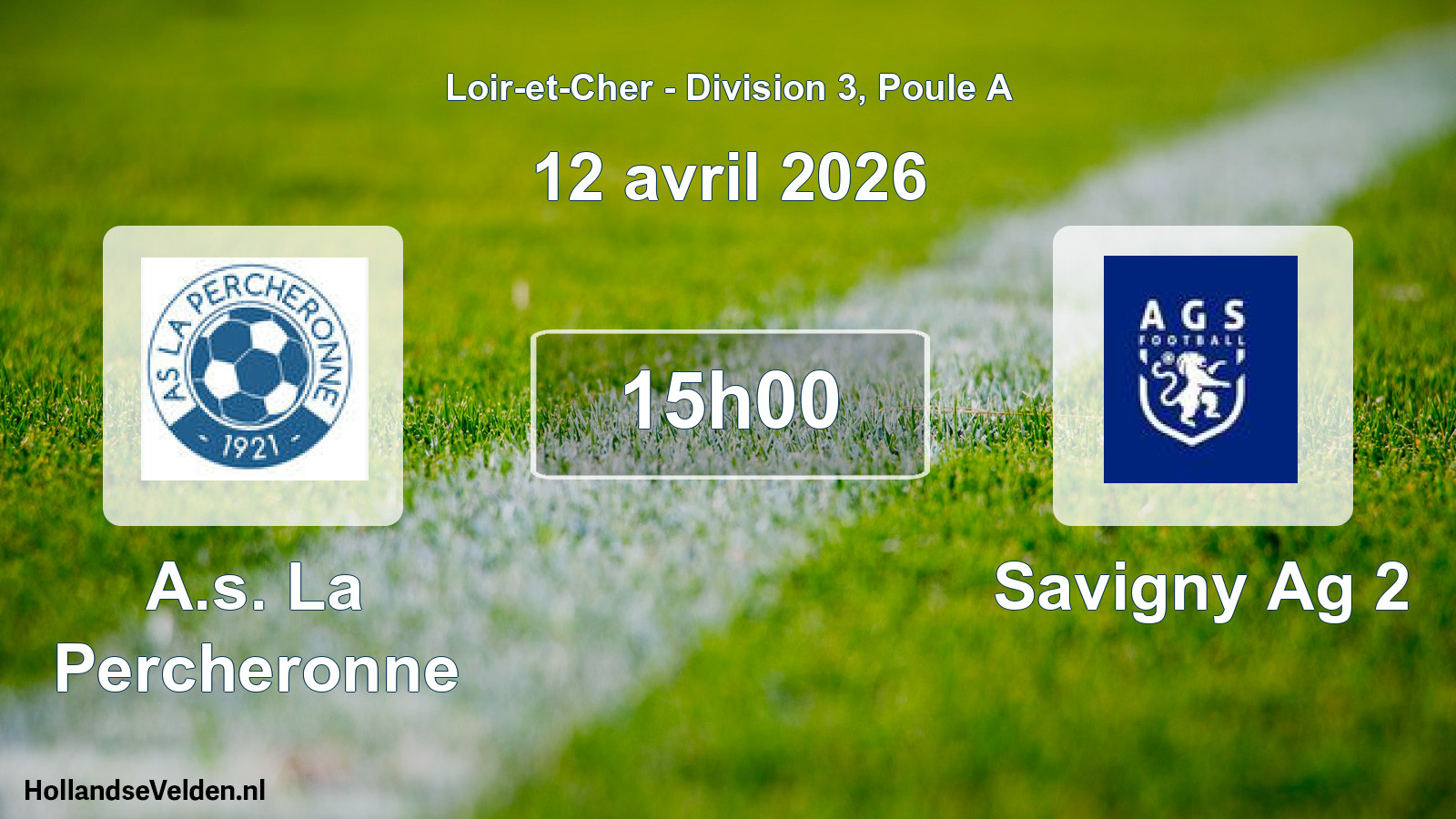 Geplande wedstrijd: A.s. La Percheronne - Savigny Ag 2 (12 april 2026)