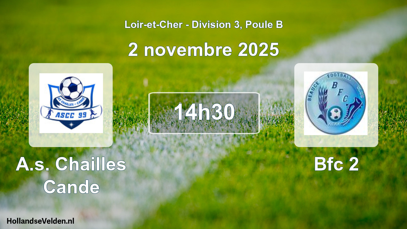 Geplande wedstrijd: A.s. Chailles Cande - Bfc 2 (2 novembre 2025)