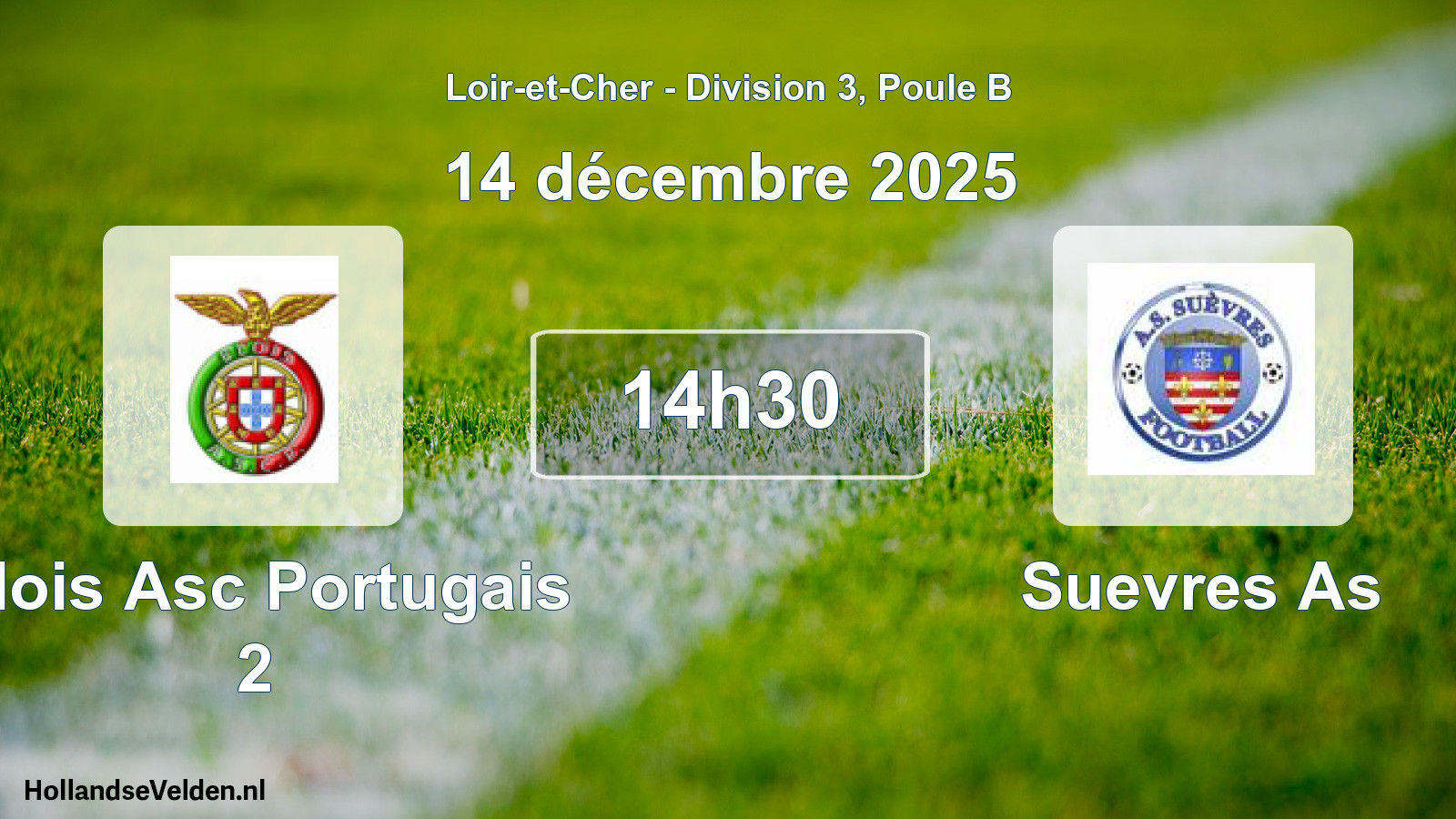 Geplande wedstrijd: Blois Asc Portugais 2 - Suevres As (14 décembre 2025)