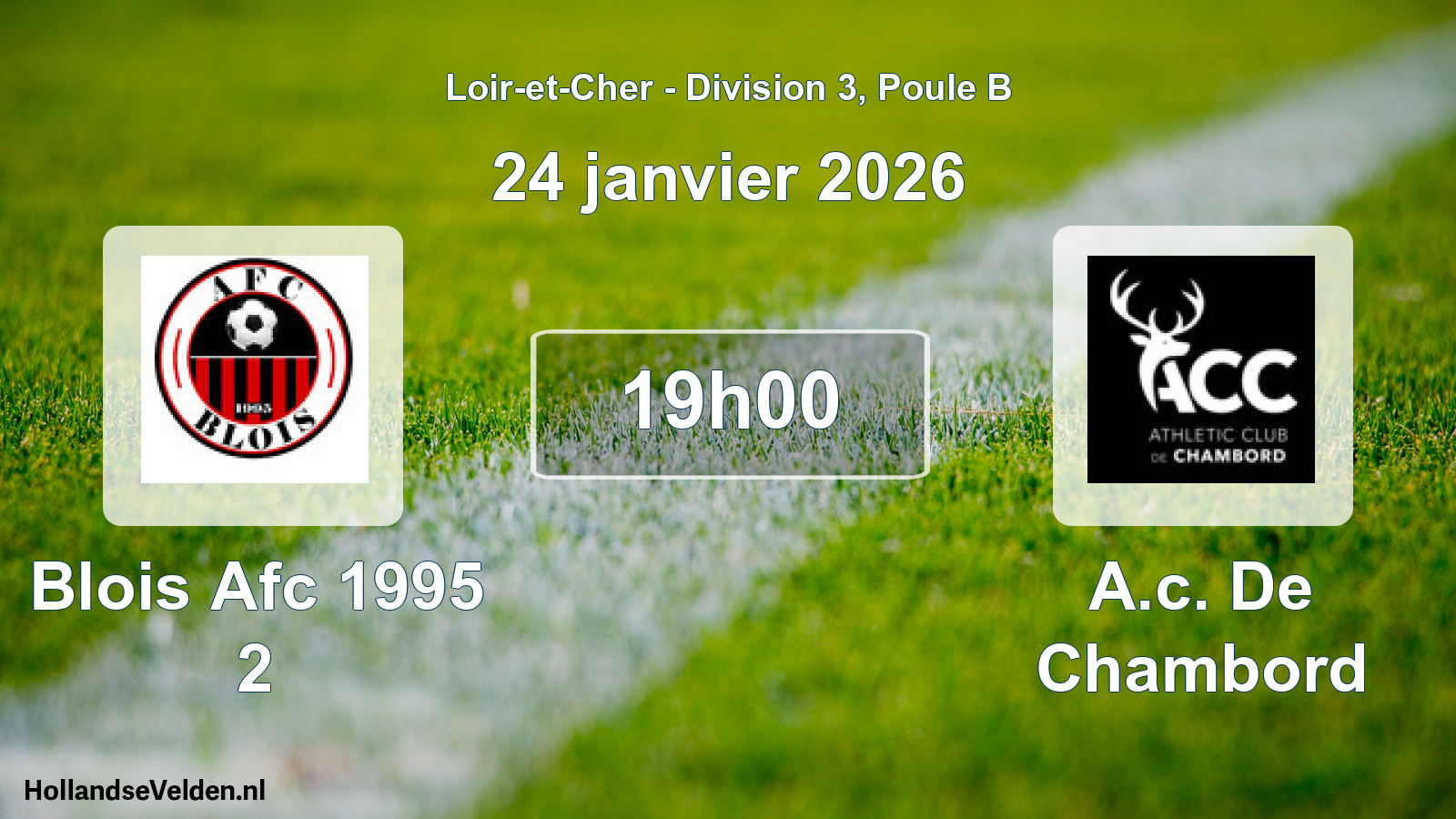 Geplande wedstrijd: Blois Afc 1995 2 - A.c. De Chambord (24 januari 2026)