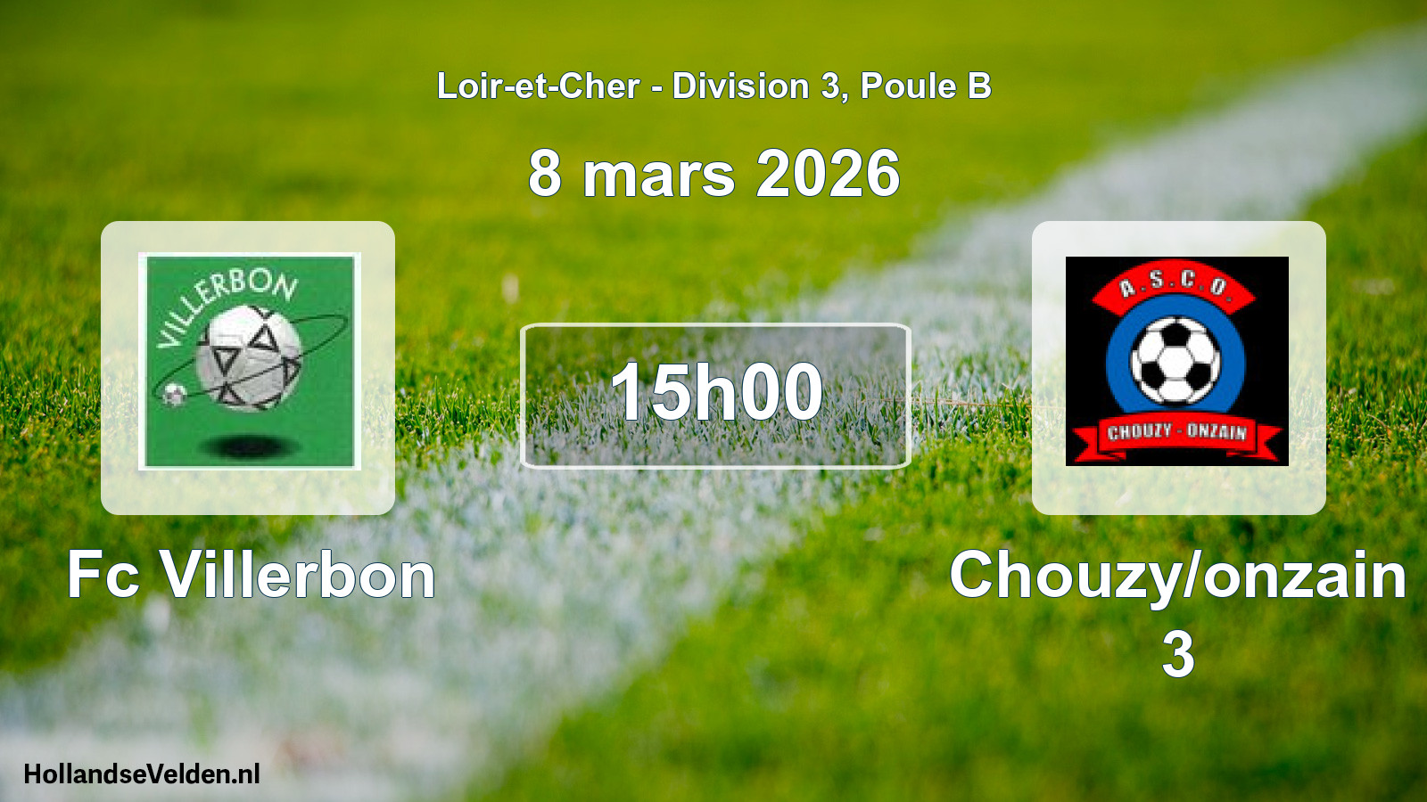 Geplande wedstrijd: Fc Villerbon - Chouzy/onzain 3 (8 mars 2026)