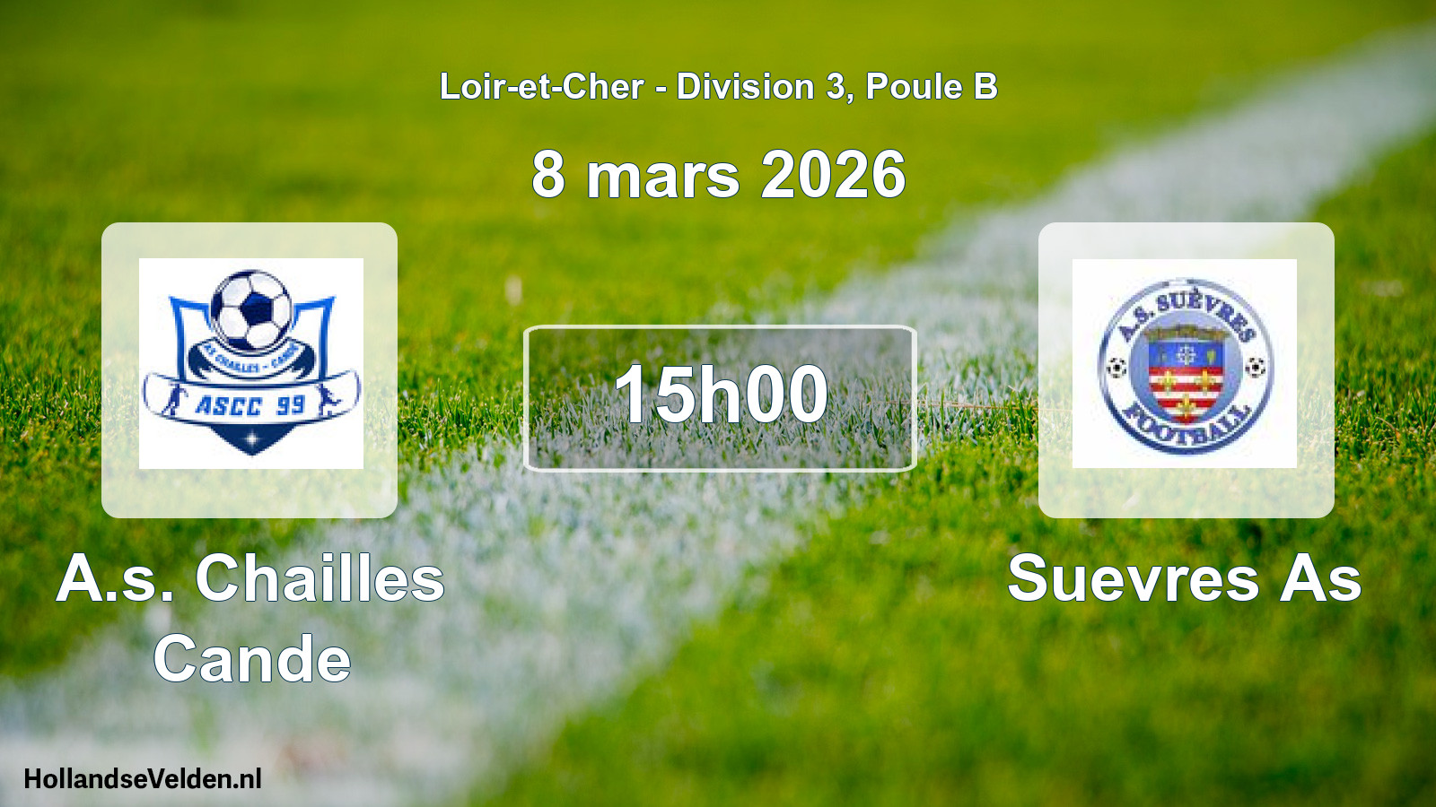 Geplande wedstrijd: A.s. Chailles Cande - Suevres As (8 mars 2026)