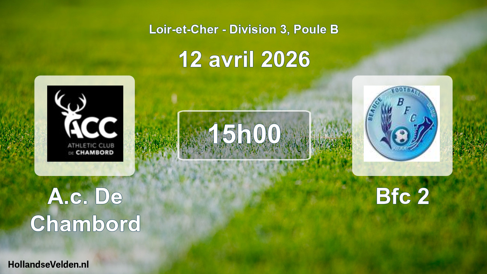 Geplande wedstrijd: A.c. De Chambord - Bfc 2 (12 avril 2026)