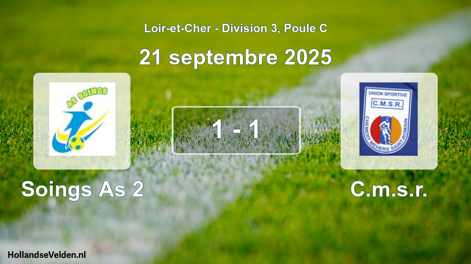 Gespeelde wedstrijd: Soings As 2 - C.m.s.r. 1 - 1 (21 september 2025)