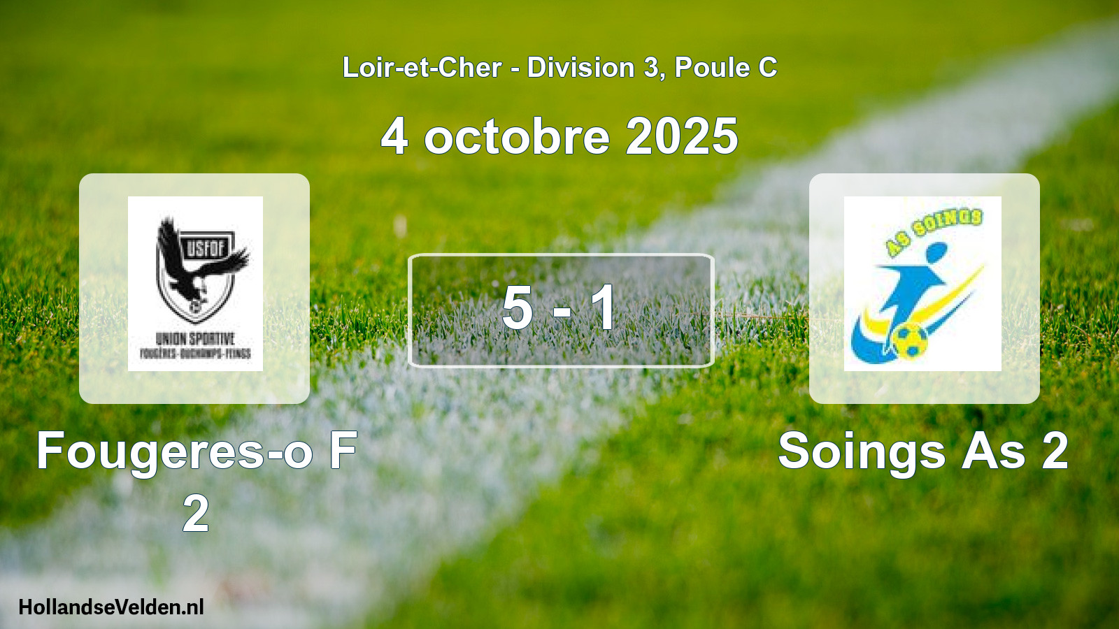 Gespeelde wedstrijd: Fougeres-o F 2 - Soings As 2 5 - 1 (4 octobre 2025)