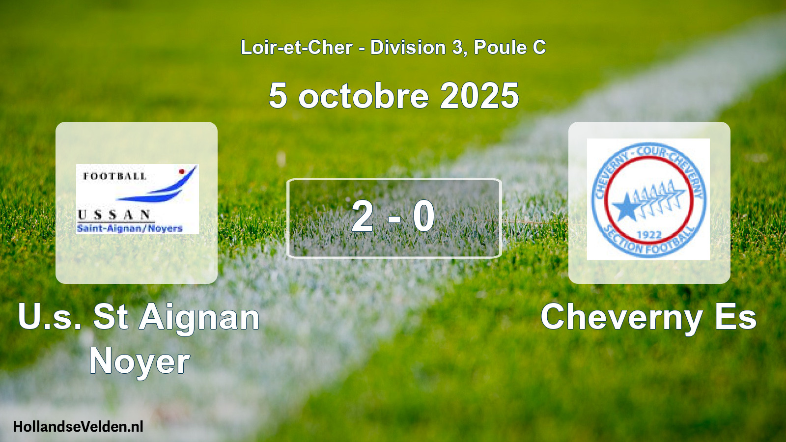 Gespeelde wedstrijd: U.s. St Aignan Noyer - Cheverny Es 2 - 0 (5 octobre 2025)