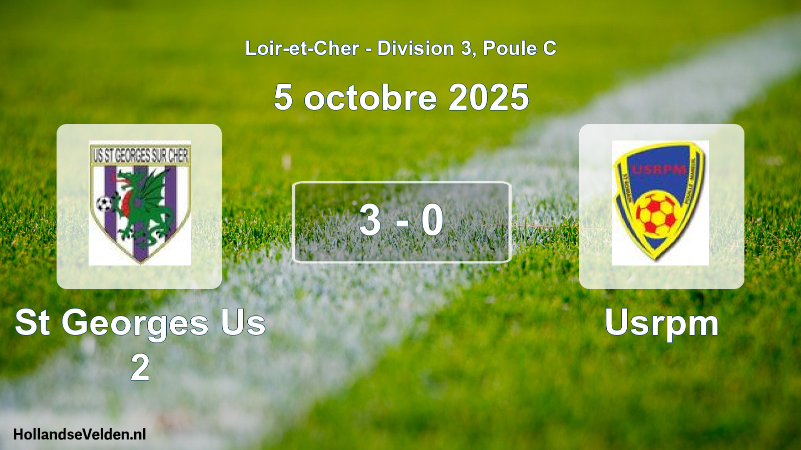 Gespeelde wedstrijd: St Georges Us 2 - Usrpm 3 - 0 (5 octobre 2025)