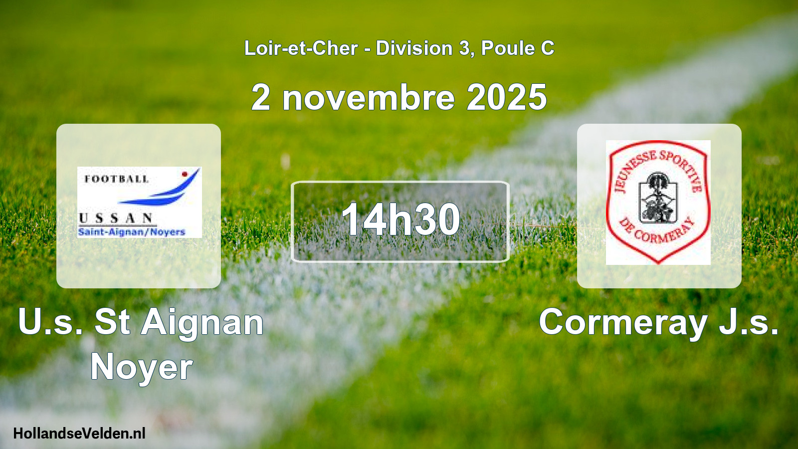 Geplande wedstrijd: U.s. St Aignan Noyer - Cormeray J.s. (2 novembre 2025)