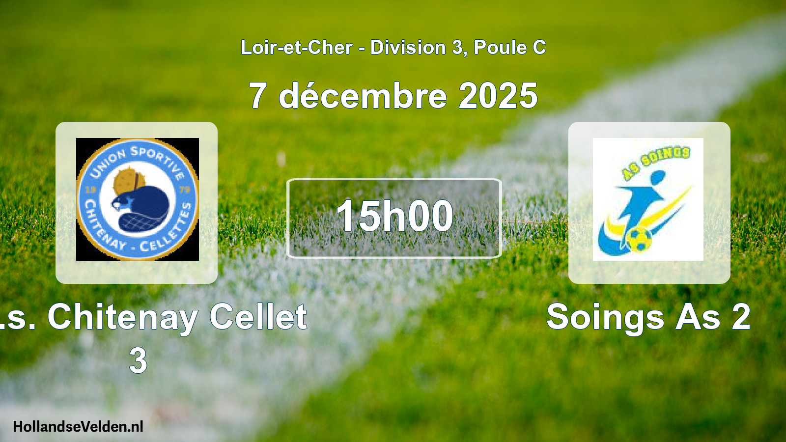 Geplande wedstrijd: U.s. Chitenay Cellet 3 - Soings As 2 (7 december 2025)