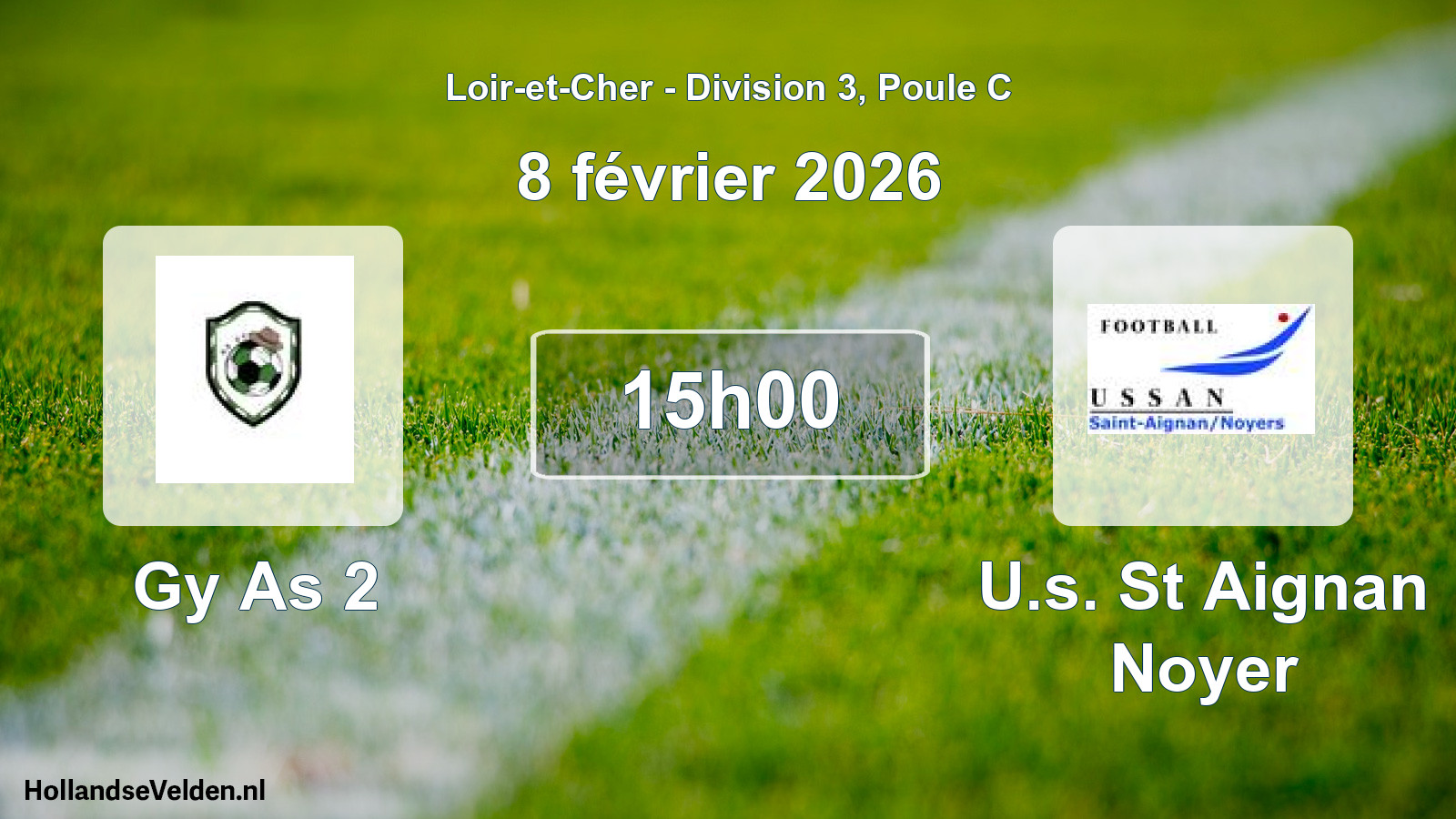 Geplande wedstrijd: Gy As 2 - U.s. St Aignan Noyer (8 février 2026)