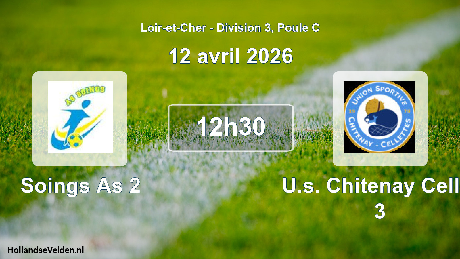 Geplande wedstrijd: Soings As 2 - U.s. Chitenay Cellet 3 (12 april 2026)