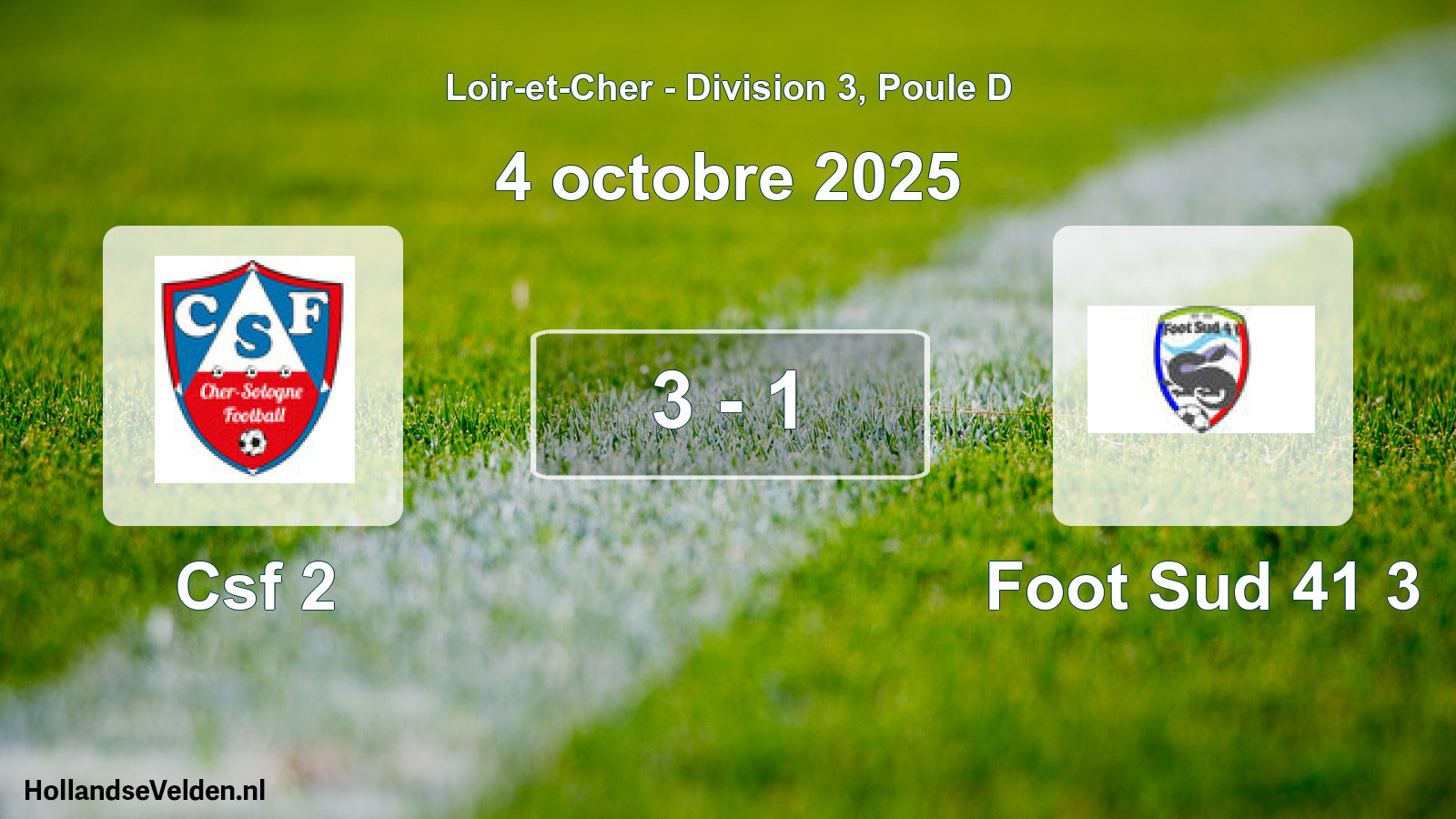 Gespeelde wedstrijd: Csf 2 - Foot Sud 41 3 3 - 1 (4 octobre 2025)