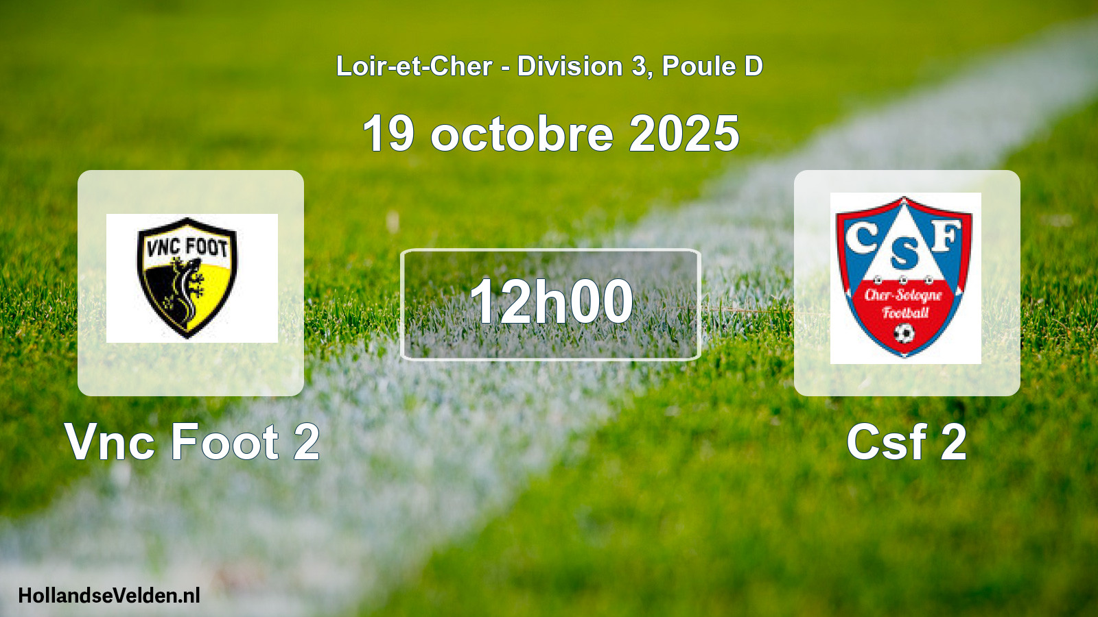 Geplande wedstrijd: Vnc Foot 2 - Csf 2 (19 octobre 2025)