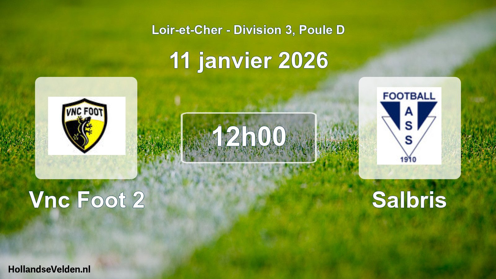 Geplande wedstrijd: Vnc Foot 2 - Salbris (11 janvier 2026)