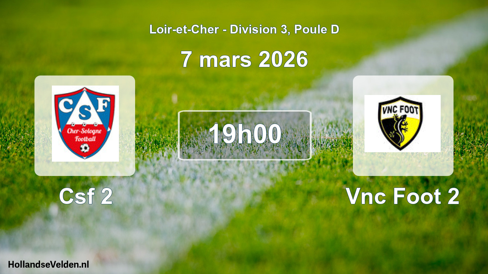 Geplande wedstrijd: Csf 2 - Vnc Foot 2 (7 mars 2026)