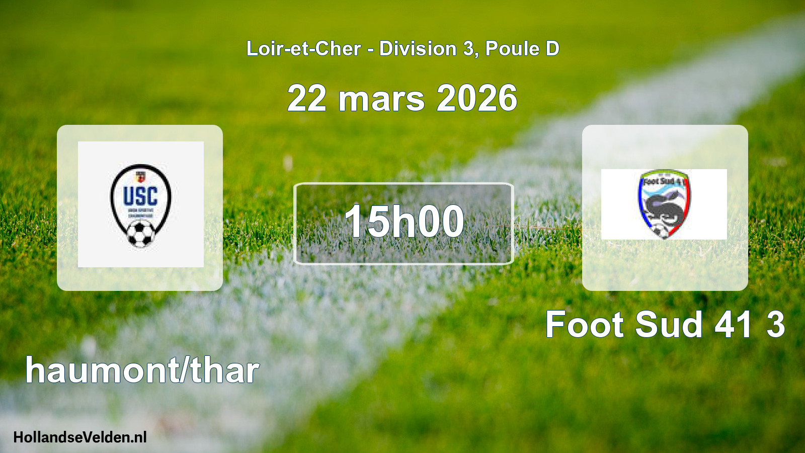 Geplande wedstrijd: Chaumont/thar - Foot Sud 41 3 (22 mars 2026)