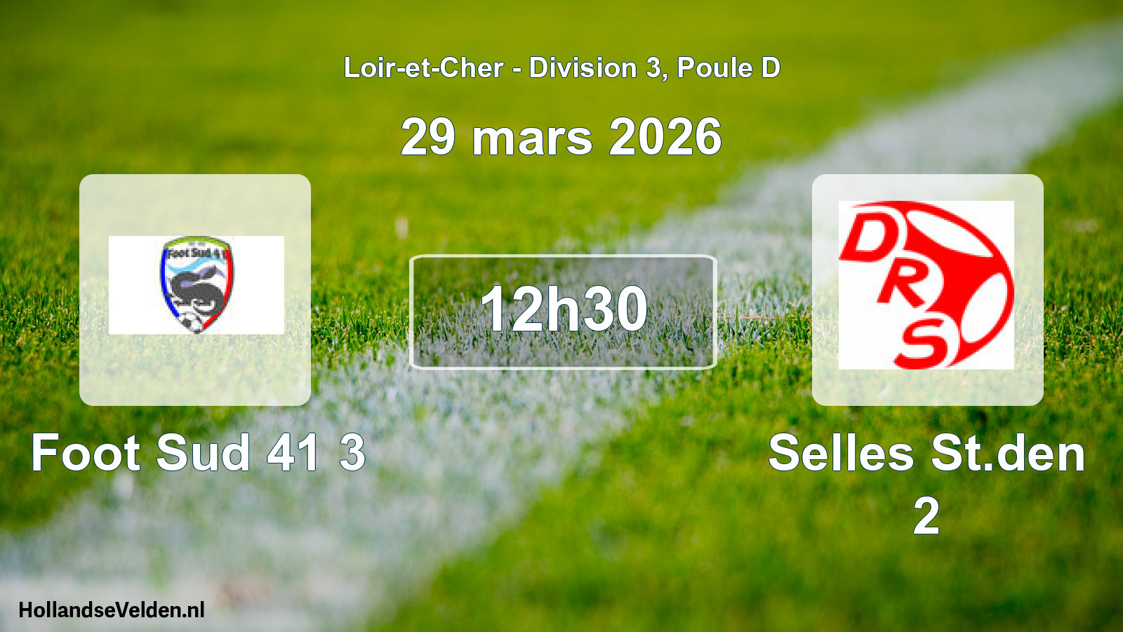 Geplande wedstrijd: Foot Sud 41 3 - Selles St.den 2 (29 maart 2026)