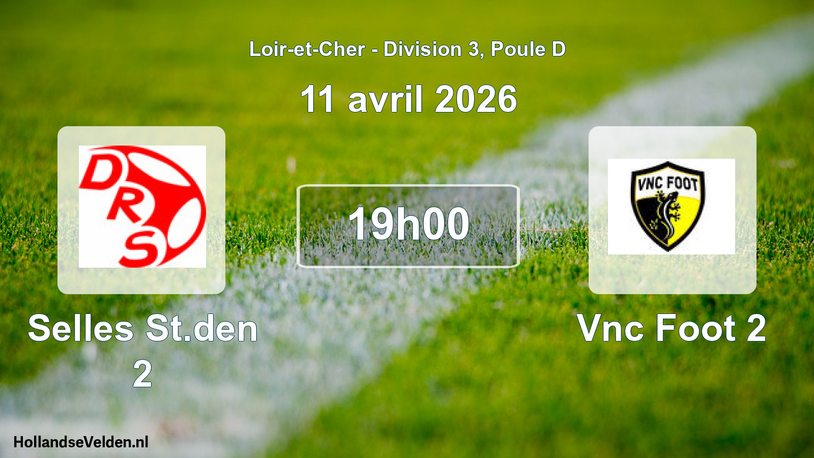 Geplande wedstrijd: Selles St.den 2 - Vnc Foot 2 (11 april 2026)