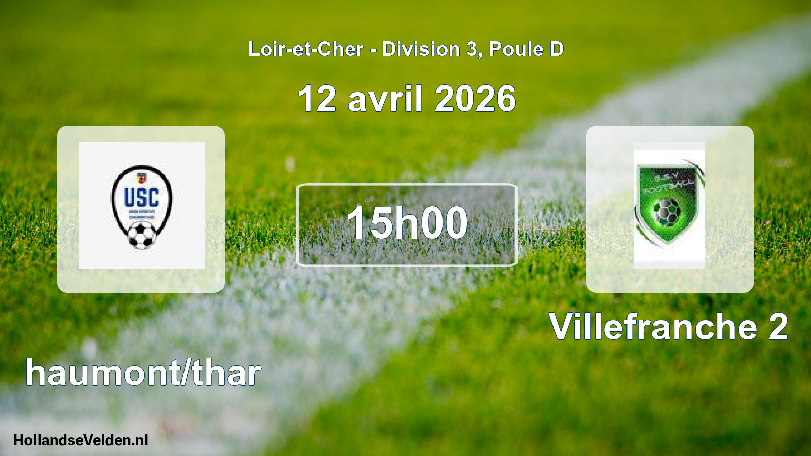 Geplande wedstrijd: Chaumont/thar - Villefranche 2 (12 april 2026)