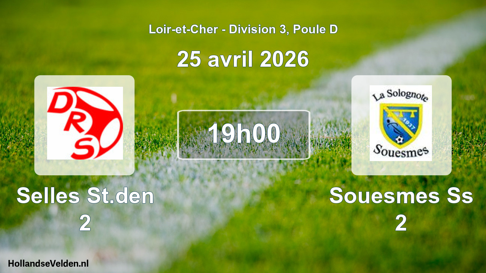 Geplande wedstrijd: Selles St.den 2 - Souesmes Ss 2 (25 avril 2026)