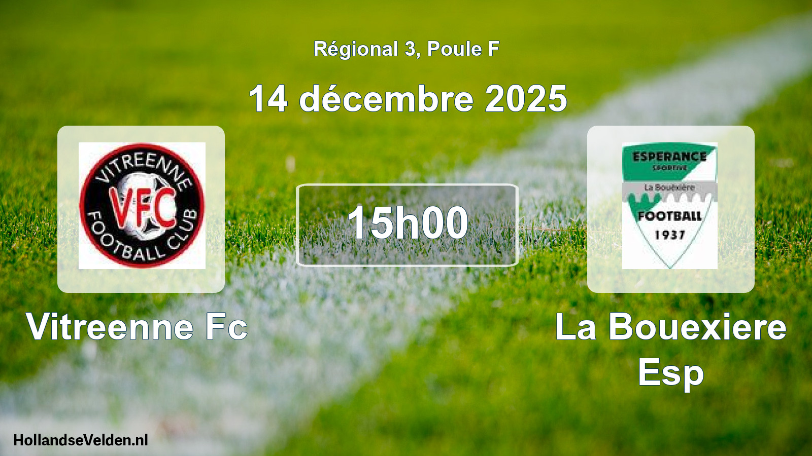 Scheduled Match: Vitreenne Fc - La Bouexiere Esp (14 December 2025)