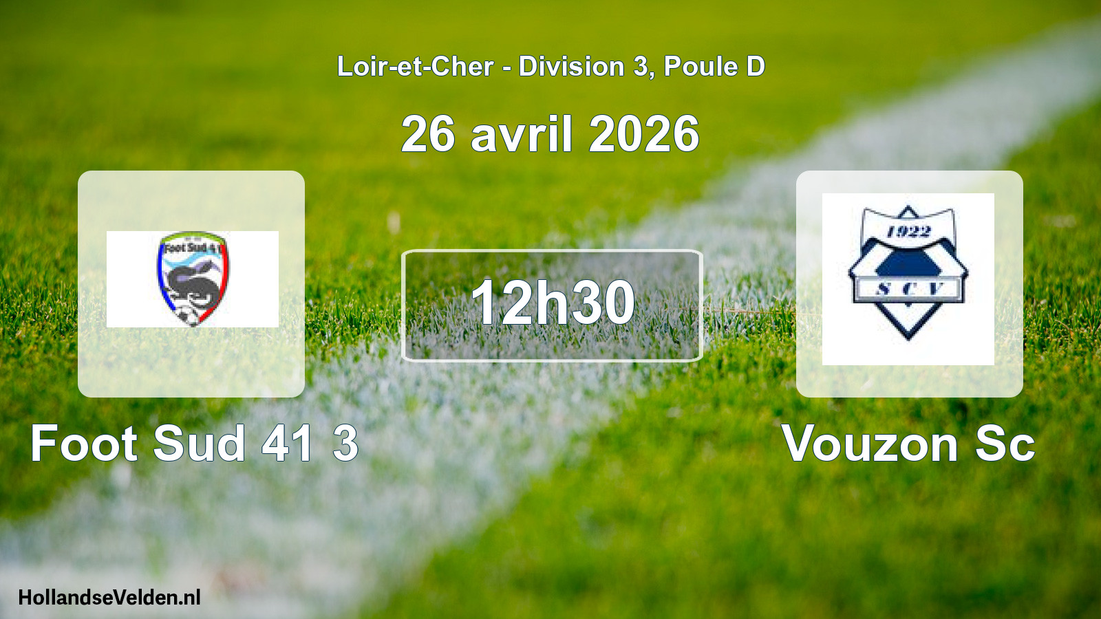 Geplande wedstrijd: Foot Sud 41 3 - Vouzon Sc (26 avril 2026)