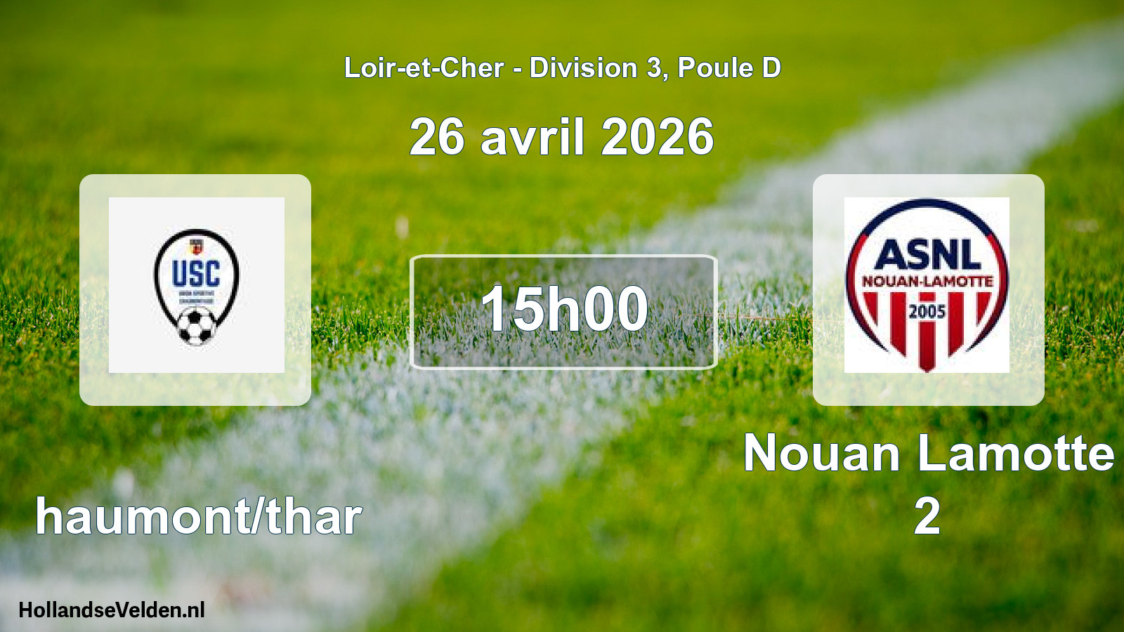 Geplande wedstrijd: Chaumont/thar - Nouan Lamotte 2 (26 april 2026)