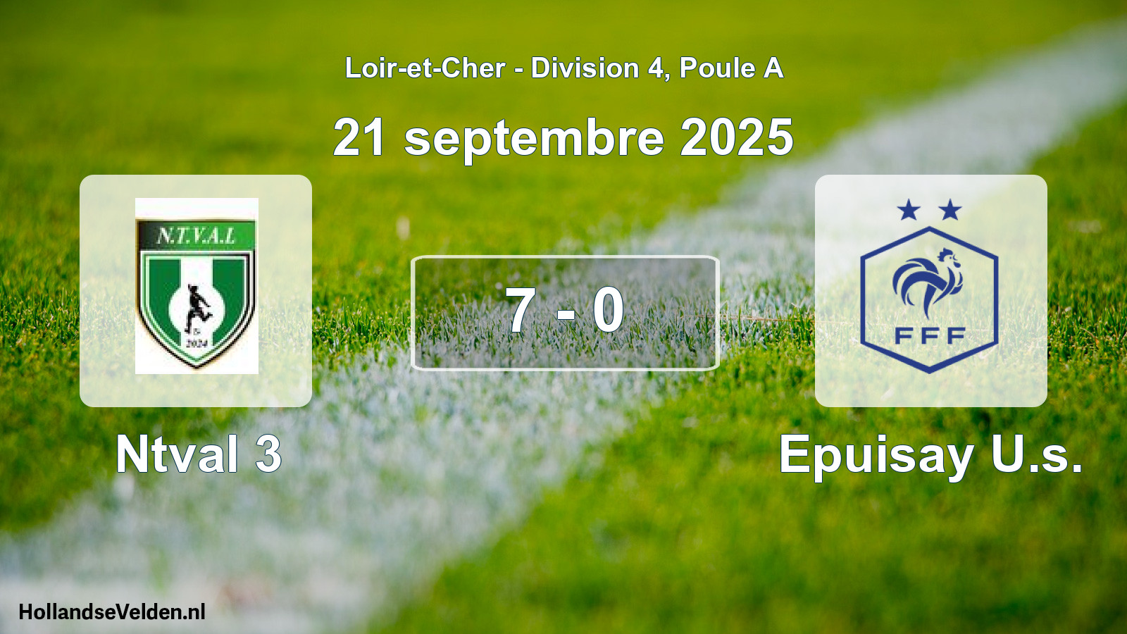 Total number of matches played: Ntval 3 - Epuisay U.s. 7 - 0 (21 September 2025)