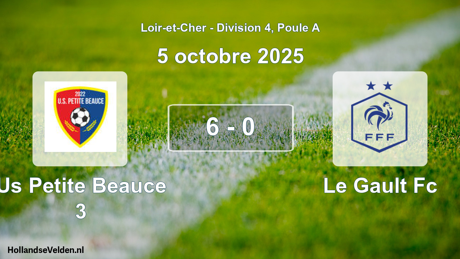 Total number of matches played: Us Petite Beauce 3 - Le Gault Fc 6 - 0 (5 October 2025)