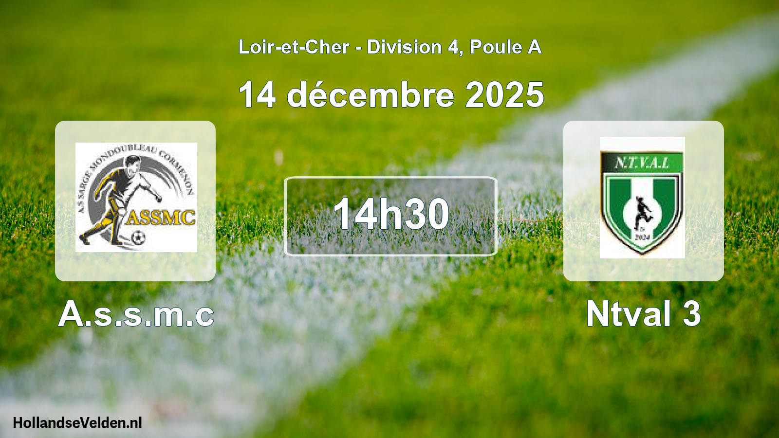 Geplande wedstrijd: A.s.s.m.c - Ntval 3 (14 december 2025)