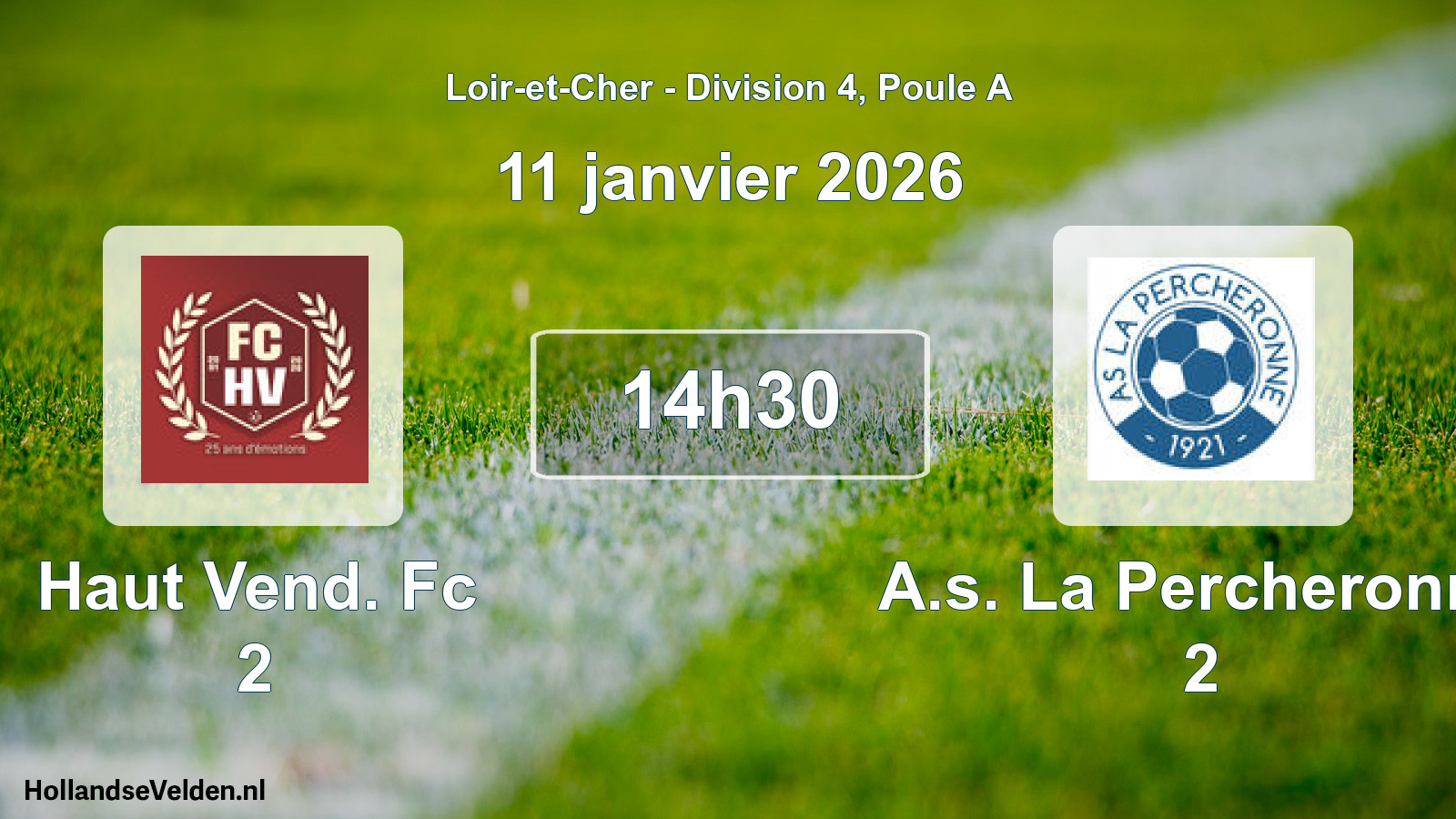 Geplande wedstrijd: Haut Vend. Fc 2 - A.s. La Percheronne 2 (11 janvier 2026)